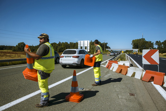 travaux sur l'autoroute