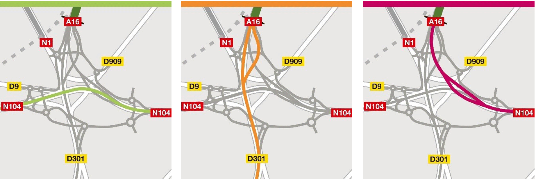 Itinéraires A16 Ile de France