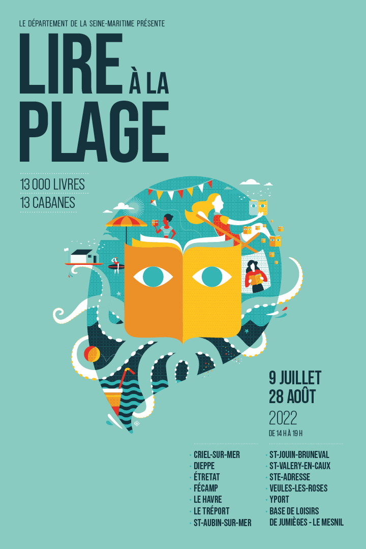 Affiche de l'opération "Lire à la plage"