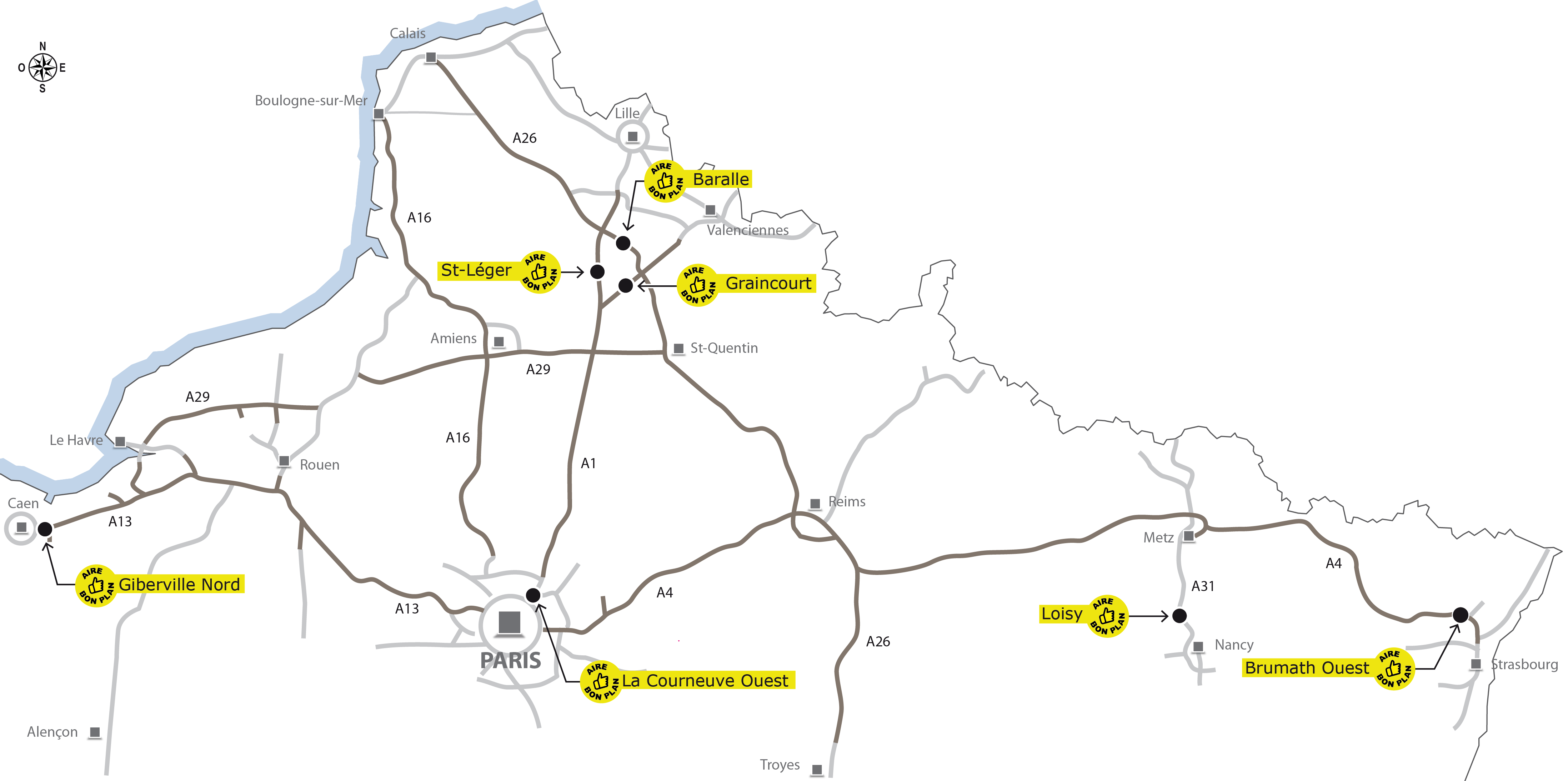 Carte des aires bon plan