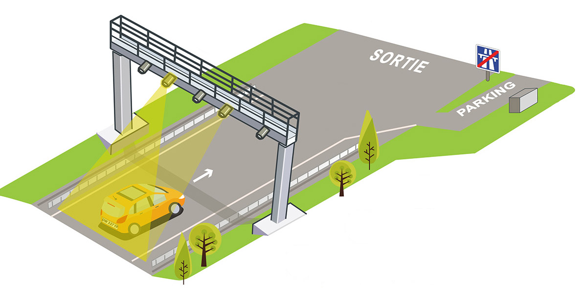 Portique flux libre du péage de Boulay