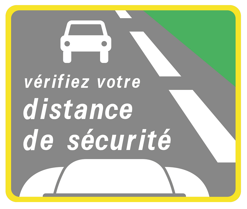 panneau autoroute distance de sécurité