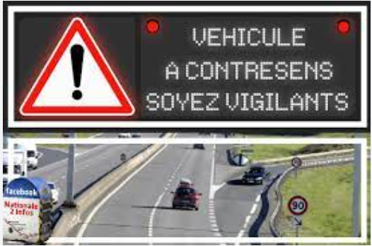 Signalement d'un contresens sur autoroute