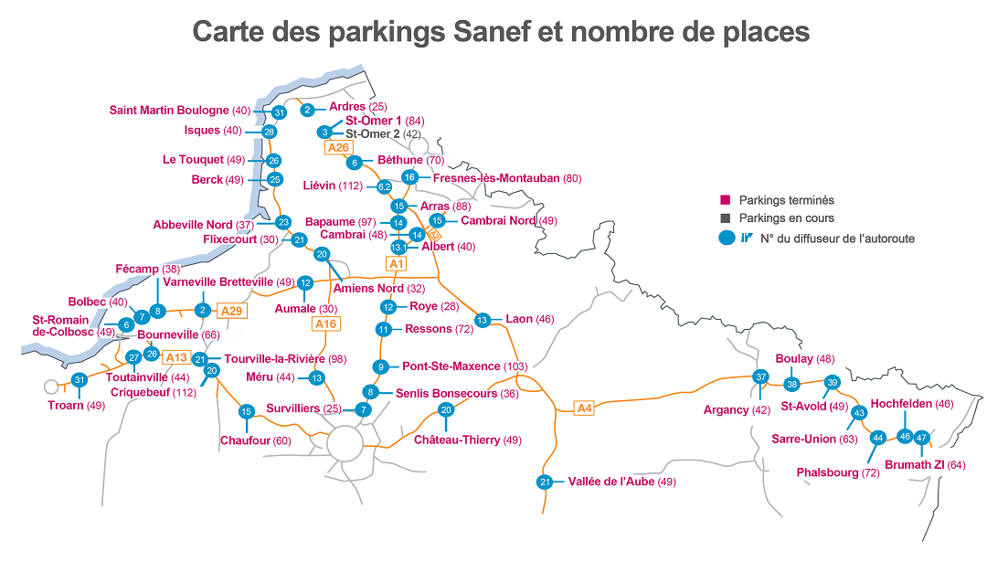 carte des parkings de covoiturage sur les réseaux sanef et sapn