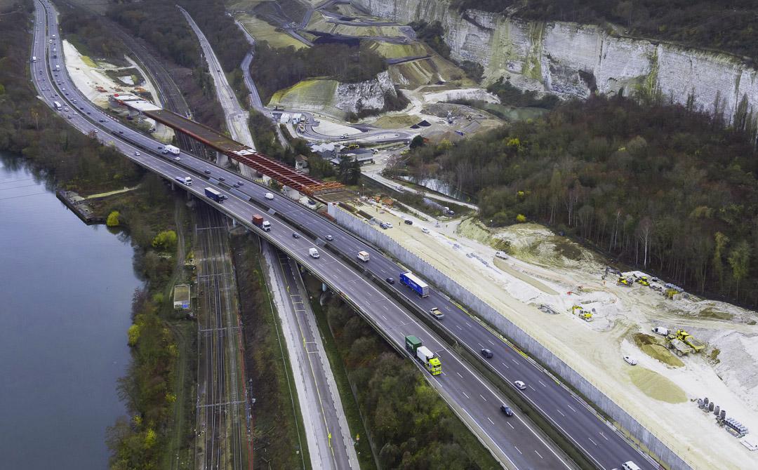 Vue aérienne du viaduc de Guerville