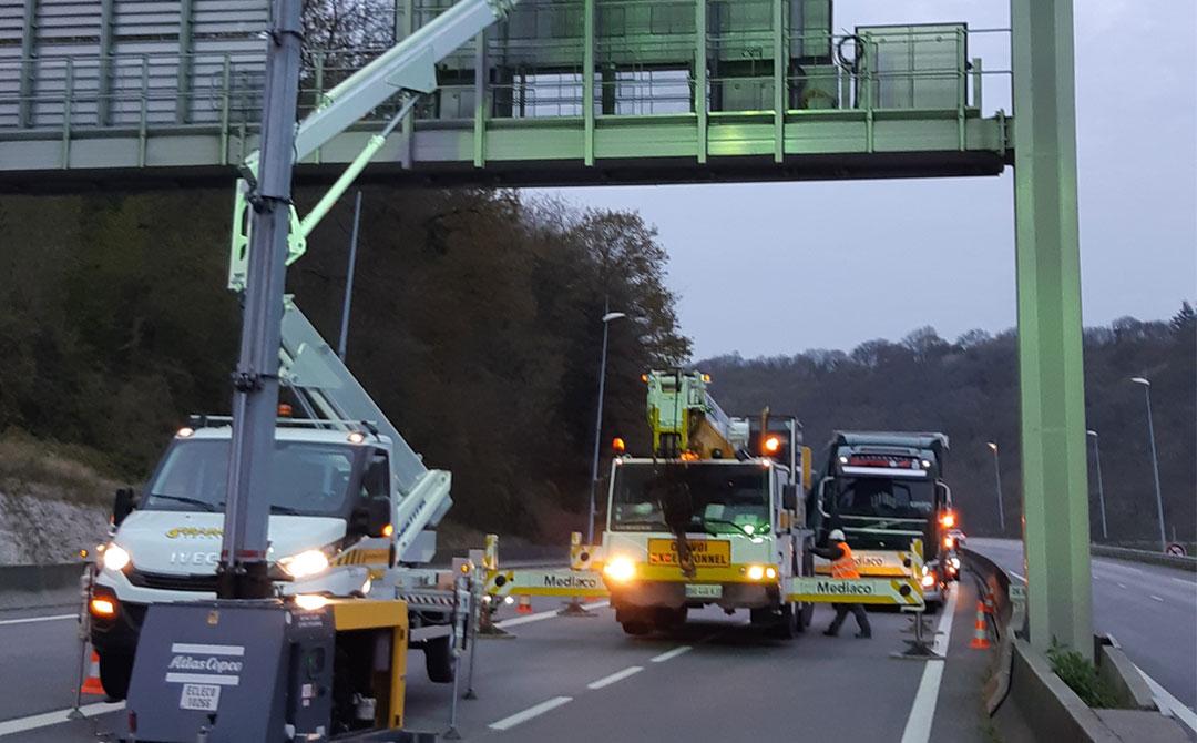 Pose de panneau sur A29