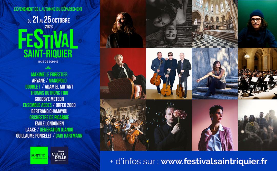 Affiche festival Saint-Riquier avec photos des artistes